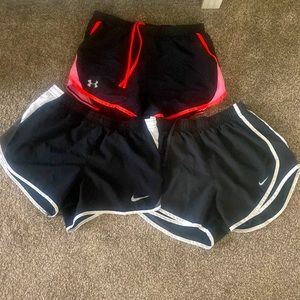 Nike/UA running shorts bundle size small! Like new condition